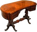 A Fine 19th Century Chinese Export Marquetry  Kidney-shaped Desk