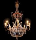 A Glorious 18th Century Gilt Bronze & Rare Crystal Chandelier