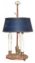 A 19th Century Brass Black Tole Shade Bouillotte Lamp