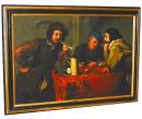 A 17th Century Oil on Canvas entitled "Contemplative Gentlemen" attributed to Italianate Flemish painter Theodor Rombouts (Antwerp 1597-1637)