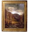 Thomas Hill's 19th Century Oil on CanvasCalifornia Mountains in the Fall