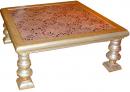 A Square 19th Century Italian Noir de Nuit and Pale Rose Mattoni Coffee Table