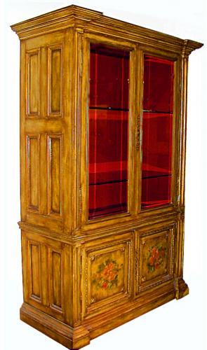 An Italian Green Polychrome China Cabinet