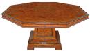 A Fine 19th Century English Regency Olive-Ash Burl Wood and Brass-Inlaid Center Table