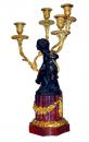 A Pair of Exquisite 19th Century French Louis XVI Gilt-Bronze & Patinated Four-Light Candelabras