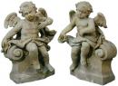 A Pair of 17th Century South German Stone Putti Architectural Elements