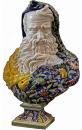 A Magnificent and Rare 19th Century Faience Porcelain Bust of "Winter"