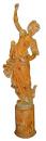 A Fine 19th Century French Statue of a Dancer on a Round Pedestal Carved of Bleached Pine