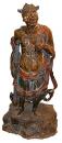 An 18th Century Figural Japanese Warrior Bronze with polychrome finish