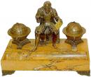 An Early 19th Century Italian Escritoire Portraying a Well Patinated Cast Brass Copernicus