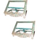 An Exquisite Pair of 19th Century Italian Silver-Gilt and Turquoise Polychrome Adjustable Bookstands