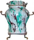 An Unusual 19th Century Brazier Portable Room Heater in Glazed Terra Cotta