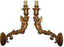 A Pair of 18th Century Italian Giltwood Sconces