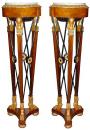 An Impressive Pair of 19th Century Italian Empire MahoganyParcel Gilt and Ebonized Athenienne Torchères