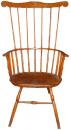 A Well Patinated 18th Century Fruit Wood American Colonial Comb Back Armchair