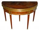An 18th Century French Louis XVI Mahogany Demi-lune Games Table