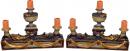 An 18th Century Pair of Three-Light Italian  Polychrome & Parcel-Gilt Architectural Wall Ornaments