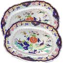A Pair of Hand-Painted 19th Century Porcelain Serving Plates