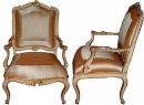 A Pair of 18th Century Italian Polychrome and Parcel Gilt Armchairs
