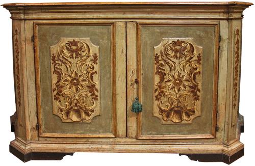A Boldly Scaled 17th Century Italian Verdaccio Credenza No. 2421 A Boldly Scaled 17th Century Italian Verdaccio Credenza No. 2421