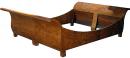 A Graceful 19th Century Austrian Biedermeier Burlwood Lit-de-Bateau Bed