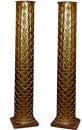 A Pair of 18th Century Italian Giltwood Columns 