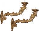 A Pair of Palazzo-scaled 18th Century Luccan Carved Giltwood Wall Sconces