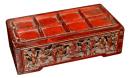 A 19th Century Miniature Oriental Carved Red Lacquer Stand