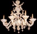 A Breathtaking 19th Century Eight-Light  Hand Blown Murano Glass Chandelier