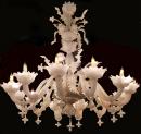 A Palazzo-Scaled 19th Century Twelve-Light Hand Blown Murano Glass Chandelier