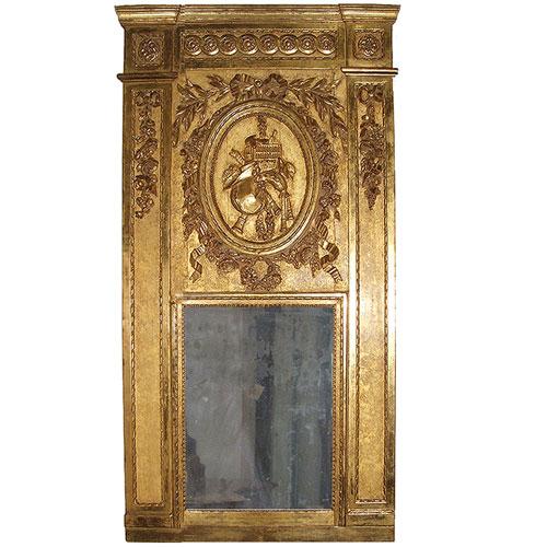  An Impressive 18th Century Louis XVI Gilt Trumeau Mirror 