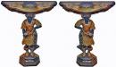A Pair of PolychromeParcel Giltand Pietra Dura Venetian Blackamoor Consoles