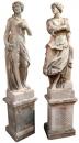 A Set of Two 18th Century Italian Pietra di Vicentina Statues of the Roman Goddesses Minerva and  Hygeia
