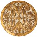 A Monumental 18th Century Italian Carved Gilt Wood Architectural Medallion