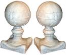 A Pair of Italian 18th Century Solid Carrara Marble Architectural Finials