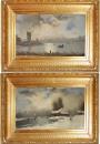 A Pair of 19th Century Dutch Oil on Canvas Winterscapes	signed by Danish Artist Nils Hans Christiansen (1850-1922)