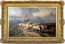 A Mid 19th Century Belgian Oil on Panel by Eugene Joseph Verboeckhoven