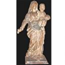  A 5th Century and Possibly Earlier Italian Carved Polychrome  Madonna and Child
