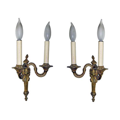  A Pair of Gilt-Bronze Wall Appliqués
