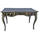  An Elegant French Louis XV Black Lacquered Bureau Plat