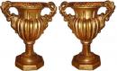 A Large Pair of Italian 18th Century  Giltwood Decorative Kylix Urns