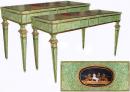 A Rare Pair of Early 19th Century Italian Scagliola Consoles