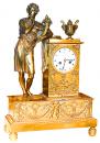 A 19th Century Italian Empire Gilt-Bronze Figural Mantel Clock