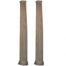  A Pair Fluted Pine Columns 