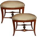  A Pair of Karl Johan Mahogany and Parcel Gilt Tabourets 