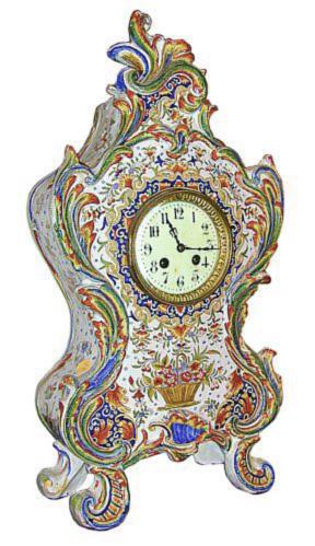 A 19th Century Louis XVI Style Faience Mantel Clock