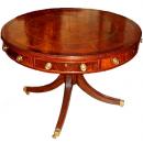  An 18th Century English Flame Mahogany Drum Table