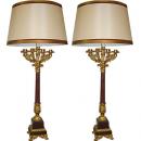  An Impressive Pair of French 19th Century Candlestick Lamps