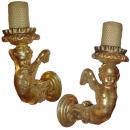  An 18th Century Pair of Luccan Gilt Wood Sconces