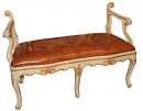 An 18th Century Italian Louis XV Polychrome and Parcel Gilt Backless Window Seat